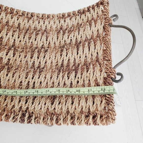 Vintage Large WovenWhicker Boho Newspaper Magazine Storage Basket Cottage - Picture 4 of 6